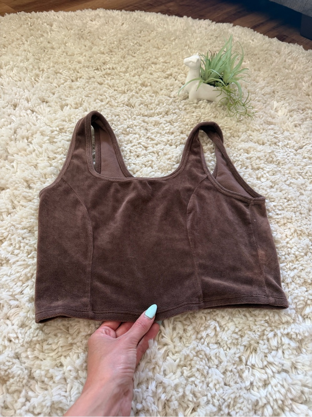 Chestnut Brown Cropped velvety vintage Y2K crop streetTank Top — Everyday Staple